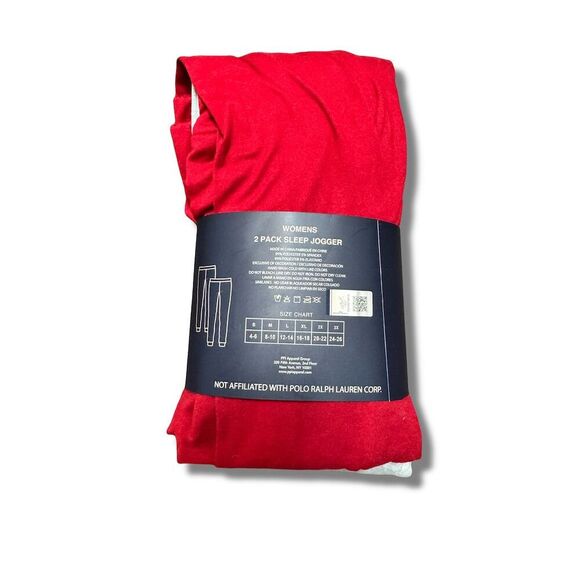 US Polo Assn Women's Lounge Pants 2-Pack Graphic Print Size S Red - Picture 4 of 5